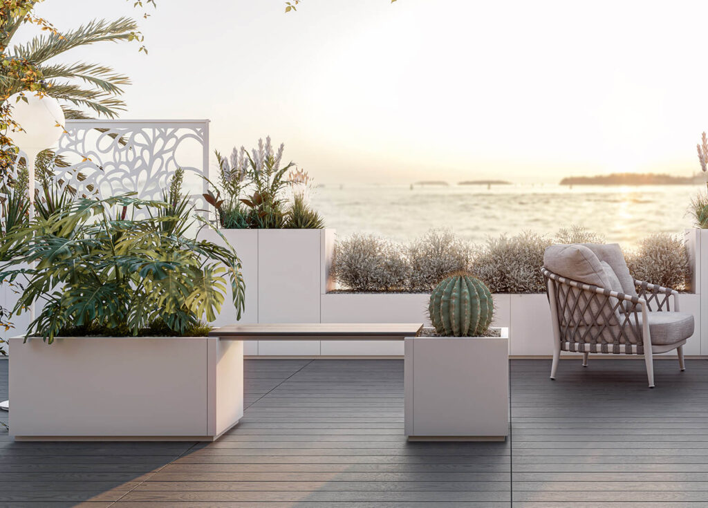 fioriera metallo terrazzo