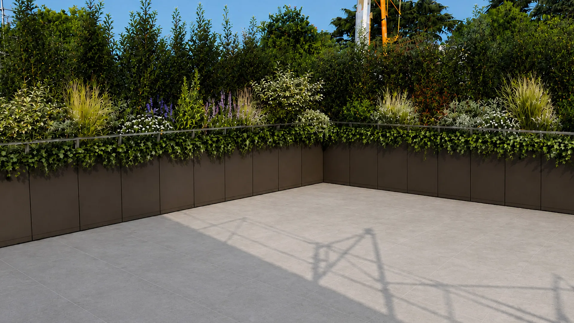 domino rendering fioriere Domino Outdoor Safe Line fioriera parapetto dopo