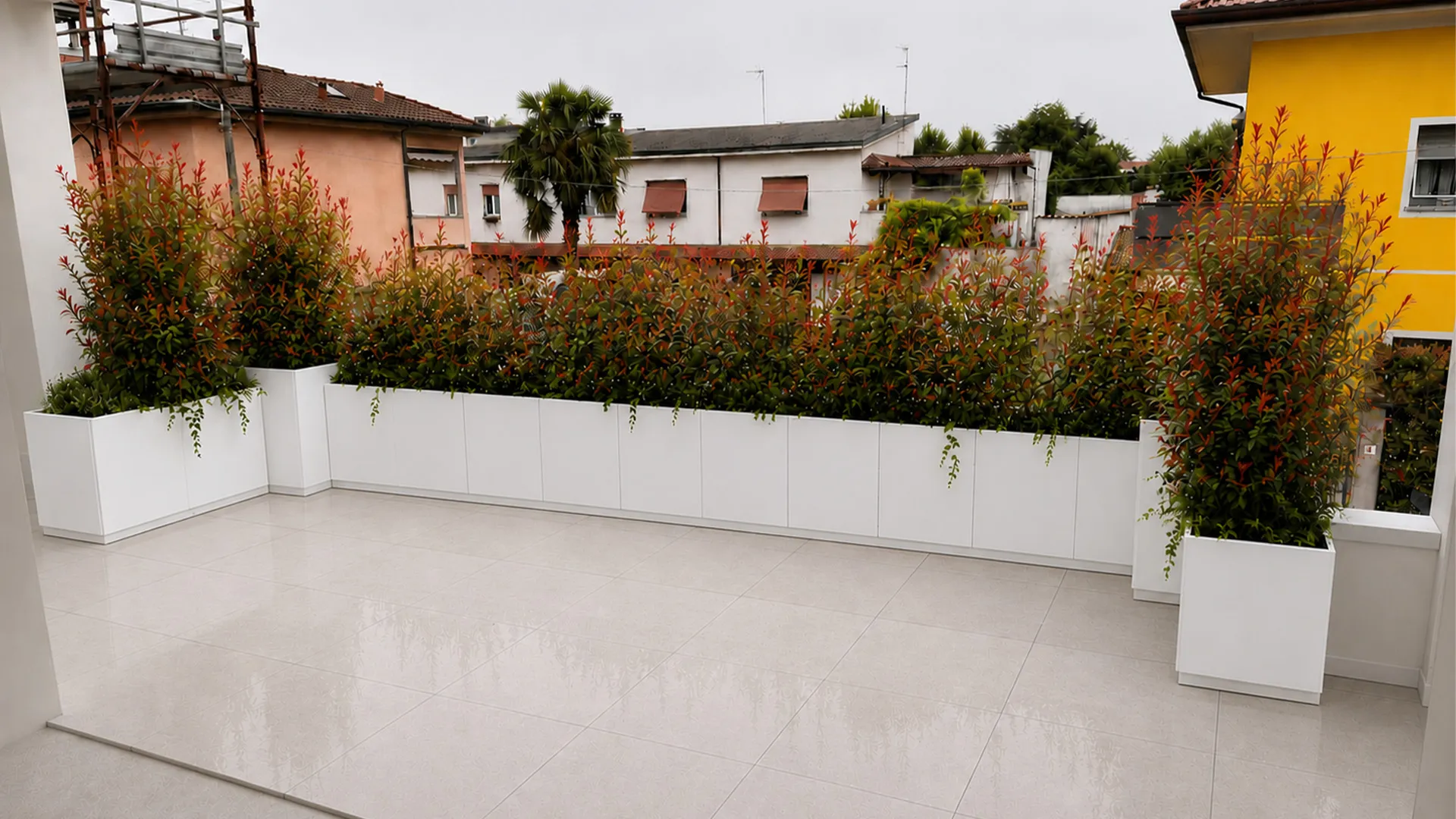 domino rendering fioriere Domino System terrazza dopo